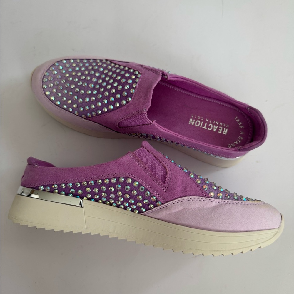 Kenneth Cole Reaction Women's Purple Embellished Slip-Ons Sz 7.5 New